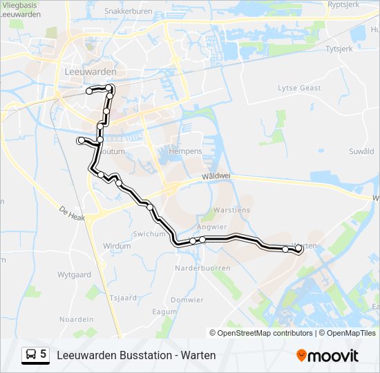5 Bus Line Map