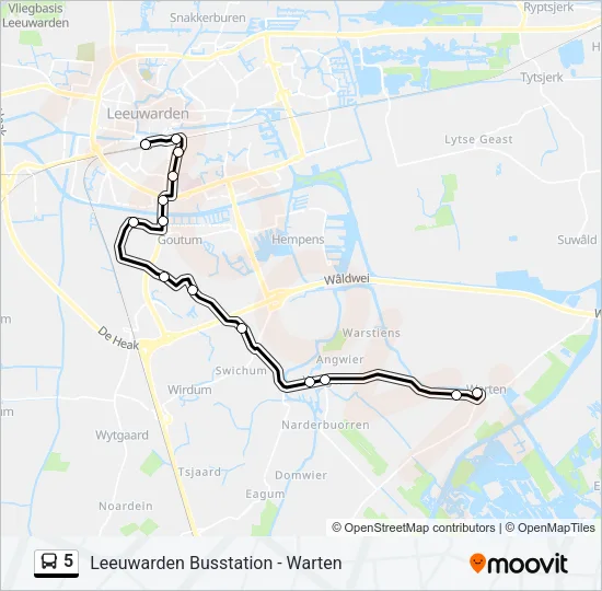 5 Bus Line Map
