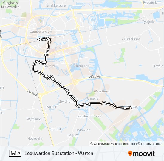 5 Bus Line Map