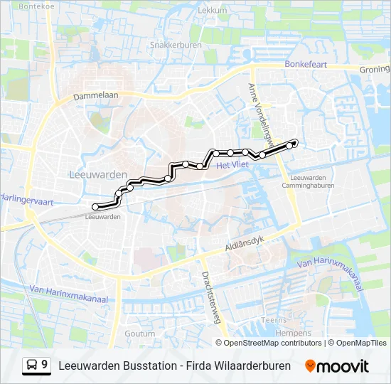 9 Bus Line Map