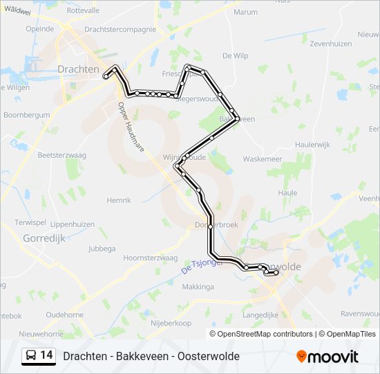 14 Bus Line Map