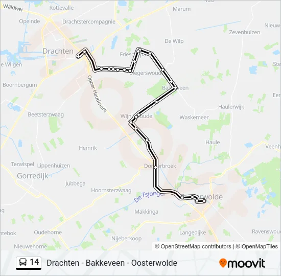 14 Bus Line Map