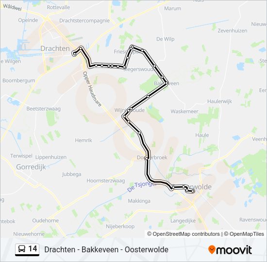 14 Bus Line Map