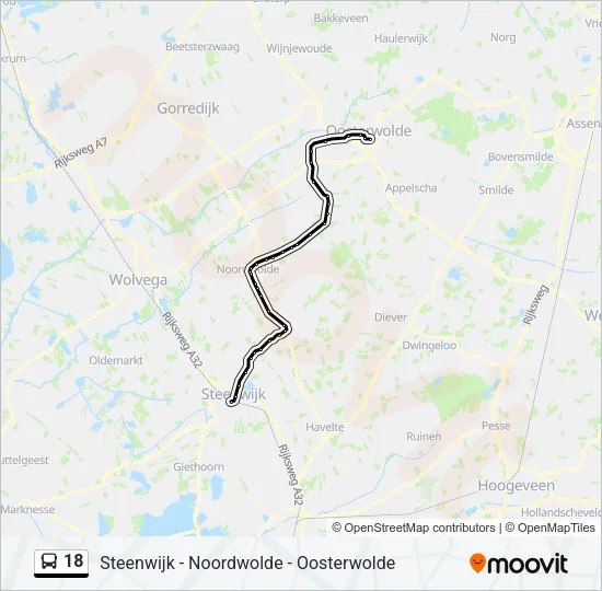 18 Bus Line Map