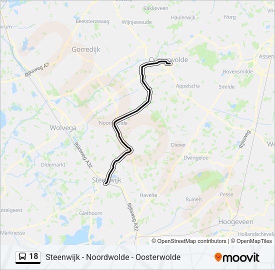 18 Bus Line Map