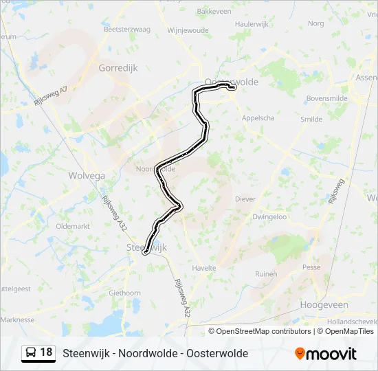 18 Bus Line Map