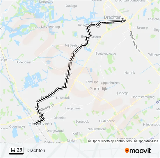 23 Bus Line Map