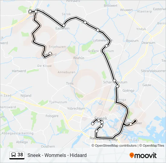 38 Bus Line Map