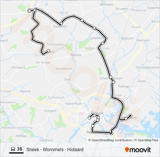 38 Bus Line Map
