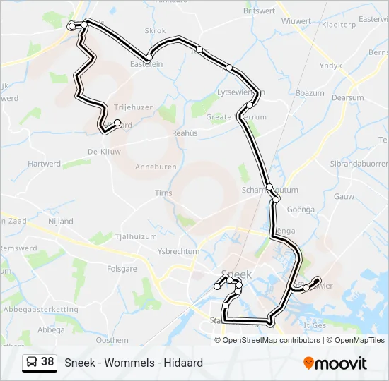 38 Bus Line Map