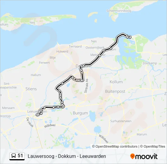 51 Bus Line Map