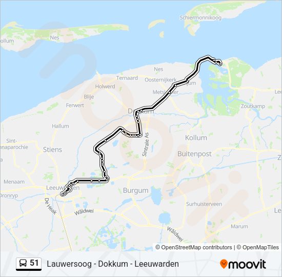 51 Bus Line Map