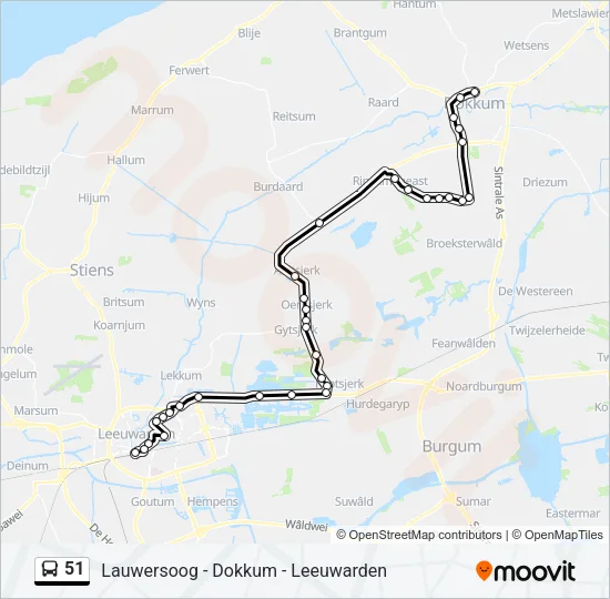 51 Bus Line Map