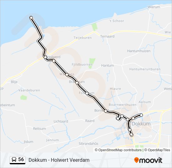 56 Bus Line Map
