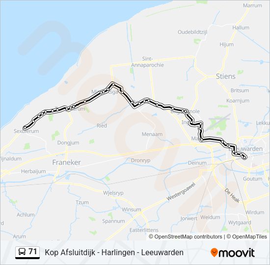 71 Bus Line Map