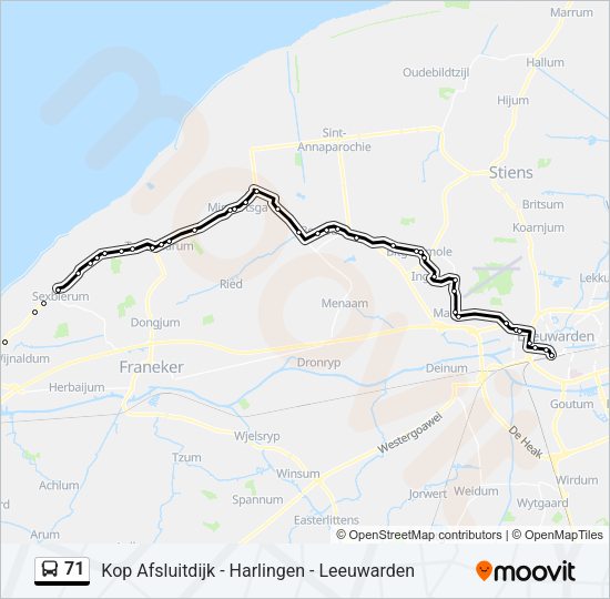 71 Bus Line Map