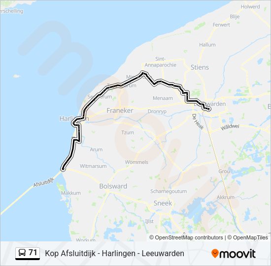 71 Bus Line Map