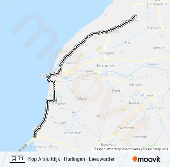 71 Bus Line Map
