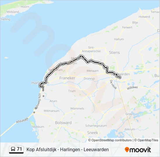 71 Bus Line Map