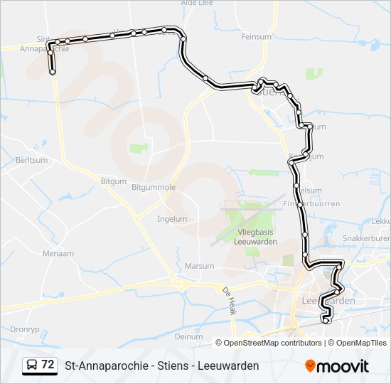 72 Bus Line Map