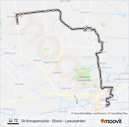 72 Bus Line Map