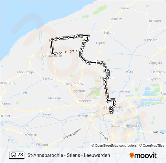73 Bus Line Map
