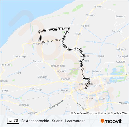 73 Bus Line Map