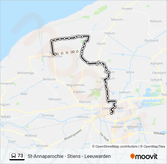 73 Bus Line Map