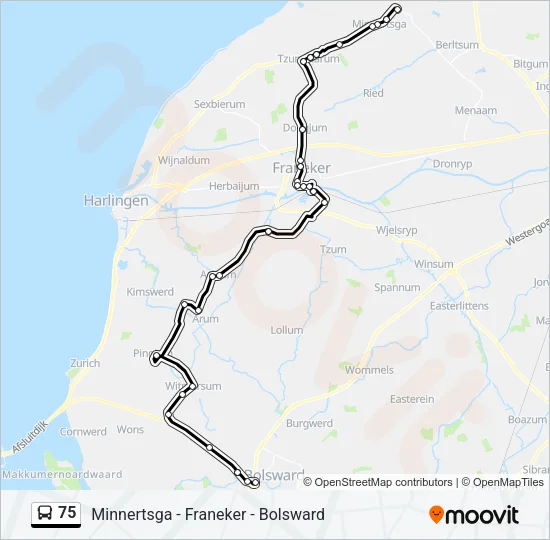 75 Bus Line Map