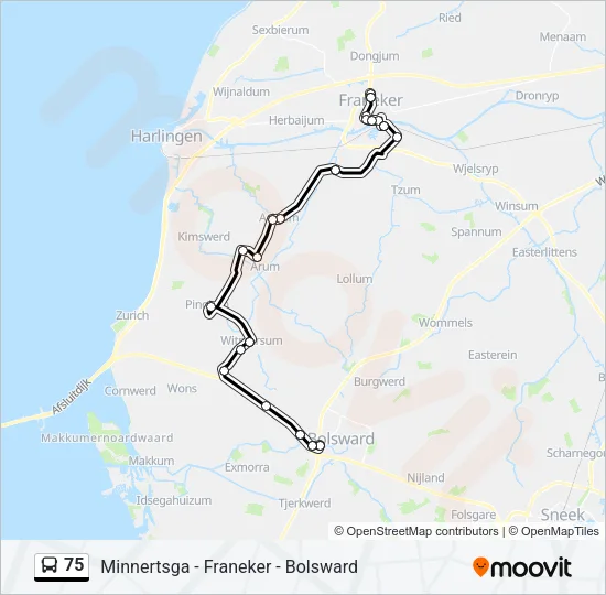 75 Bus Line Map