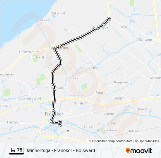 75 Bus Line Map