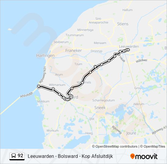 92 Bus Line Map