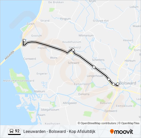 92 Bus Line Map