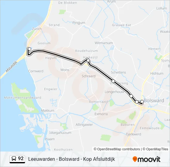 92 Bus Line Map