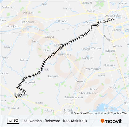 92 Bus Line Map
