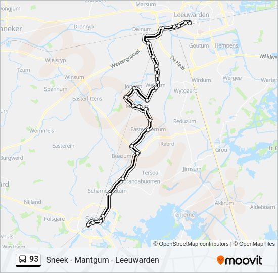 93 Bus Line Map