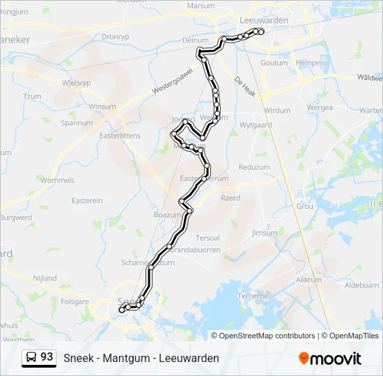 93 Bus Line Map