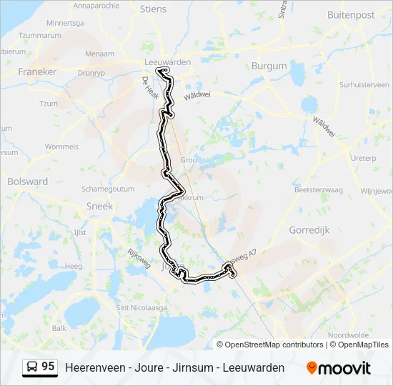 95 Bus Line Map