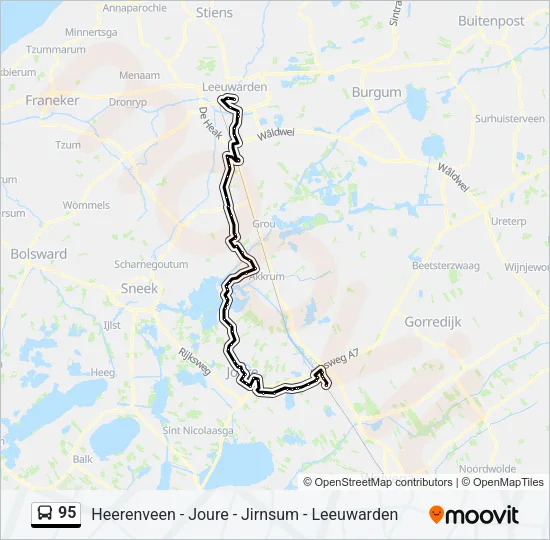 95 Bus Line Map