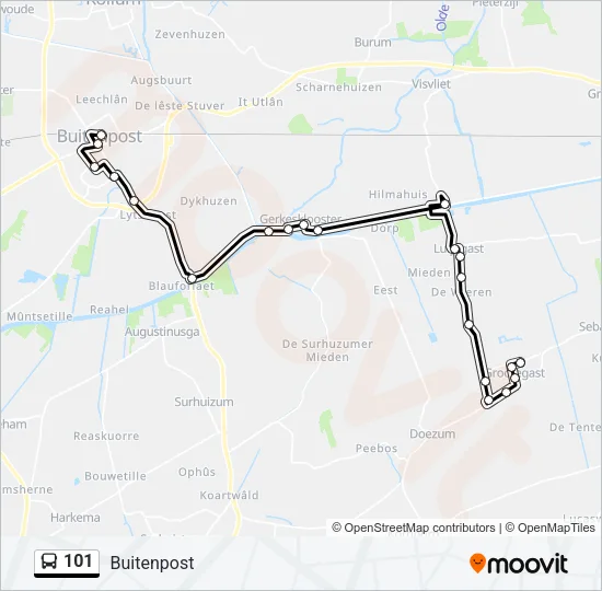 101 Bus Line Map