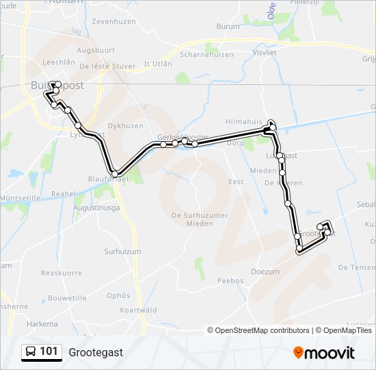 101 Bus Line Map