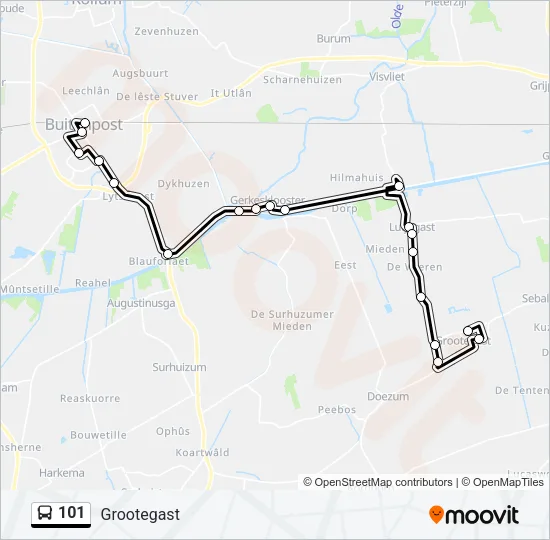 101 Bus Line Map