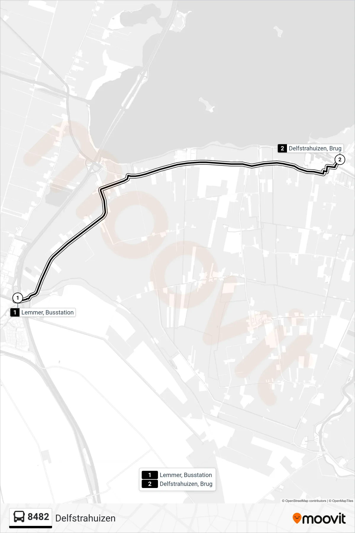Lijn 8482 (bus, Delfstrahuizen): route en haltes op de kaart