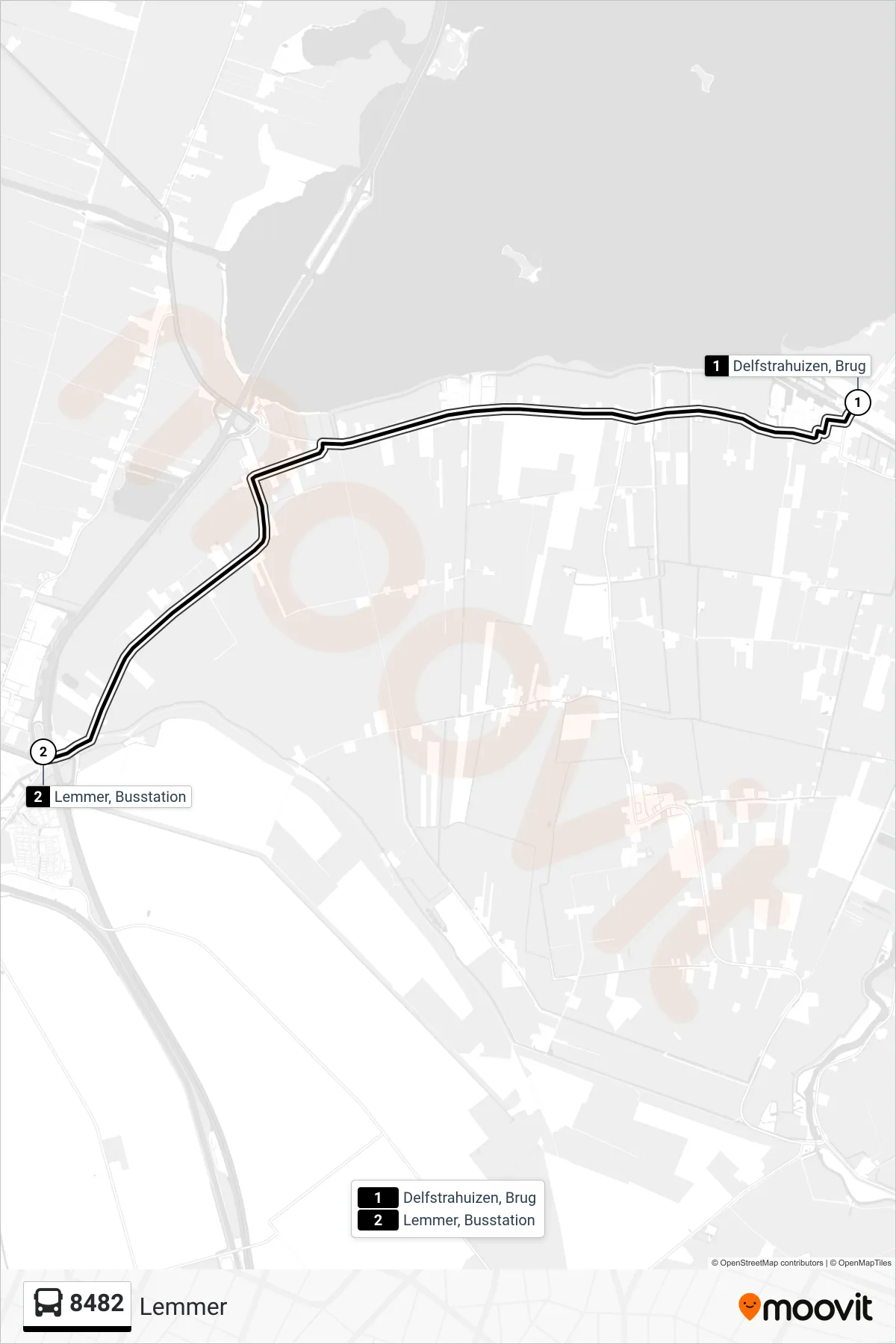 Lijn 8482 (bus, Lemmer): route en haltes op de kaart