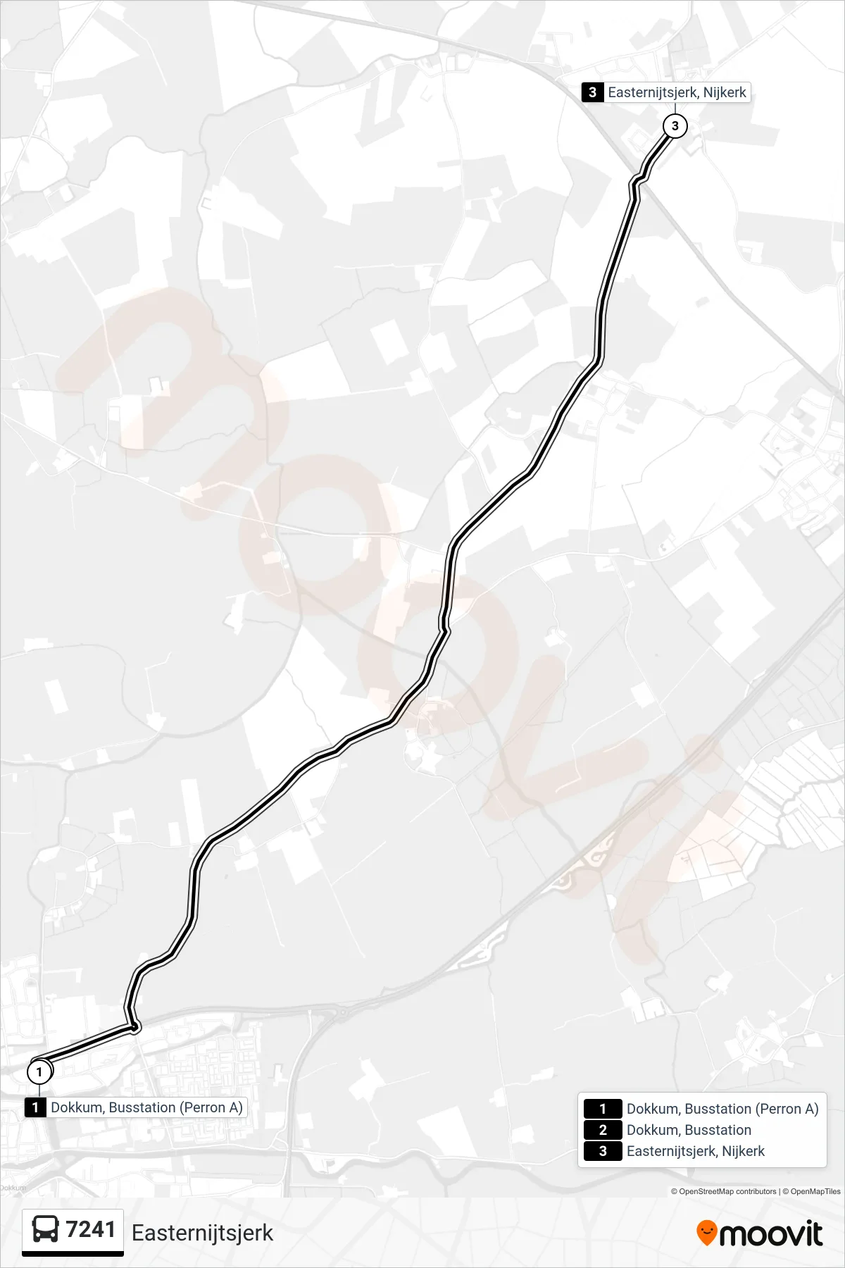 Lijn 7241 (bus, Easternijtsjerk): route en haltes op de kaart