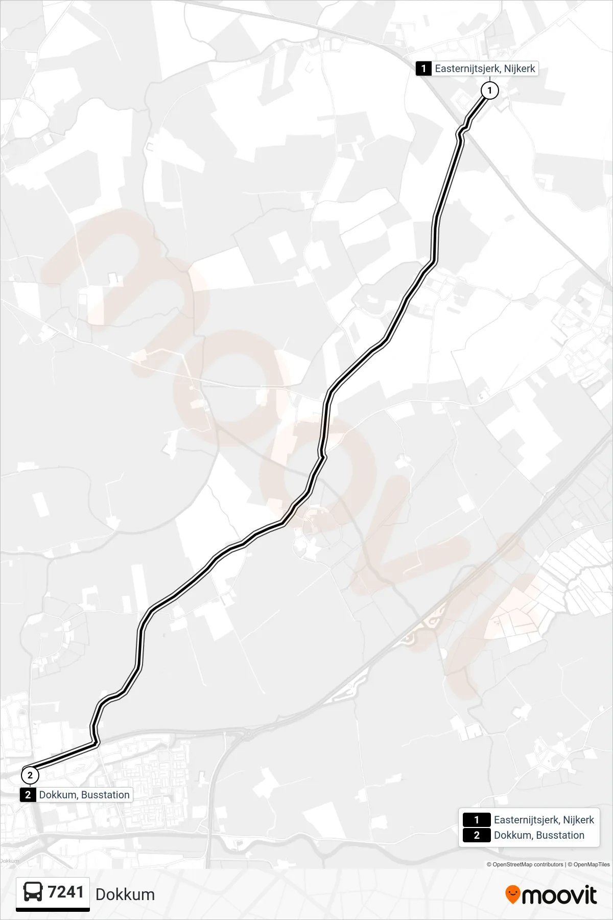 Lijn 7241 (bus, Dokkum): route en haltes op de kaart
