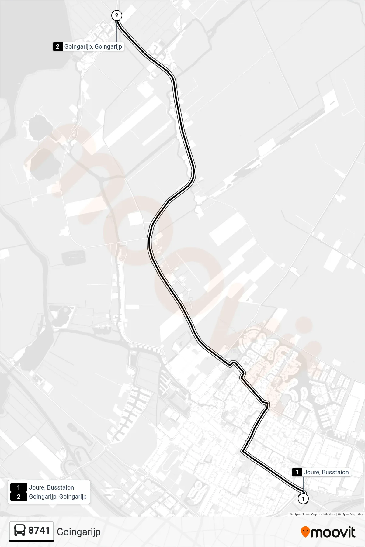 Lijn 8741 (bus, Goingarijp): route en haltes op de kaart