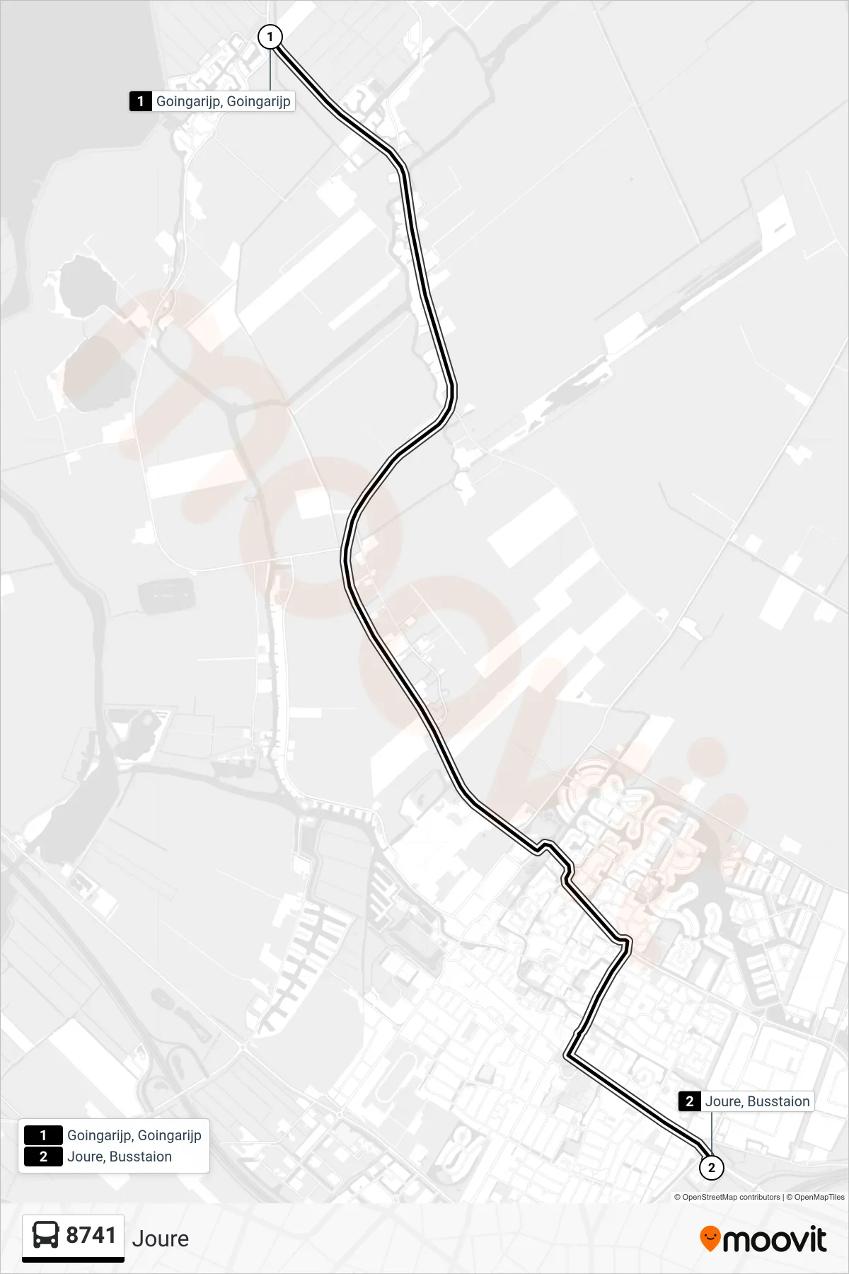 Lijn 8741 (bus, Joure): route en haltes op de kaart