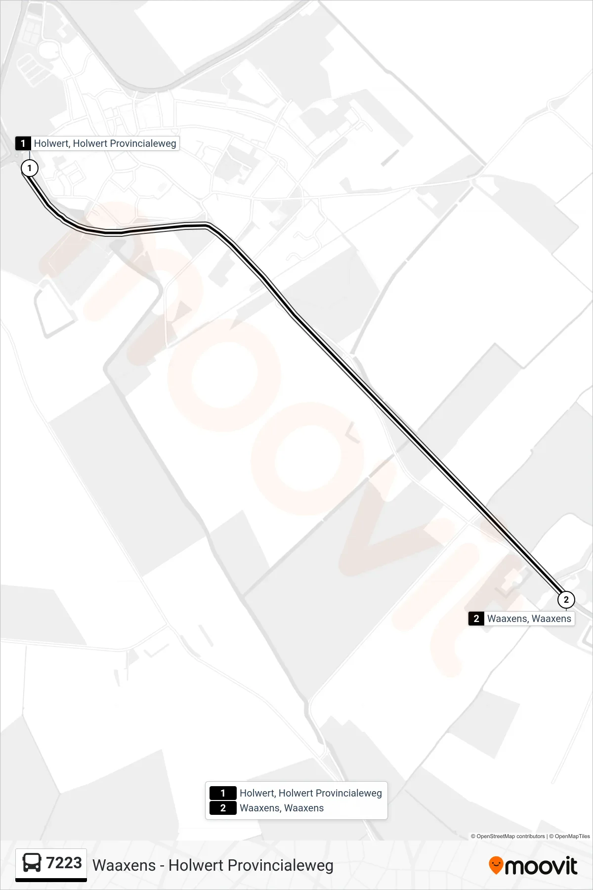 Lijn 7223 (bus, Waaxens): route en haltes op de kaart