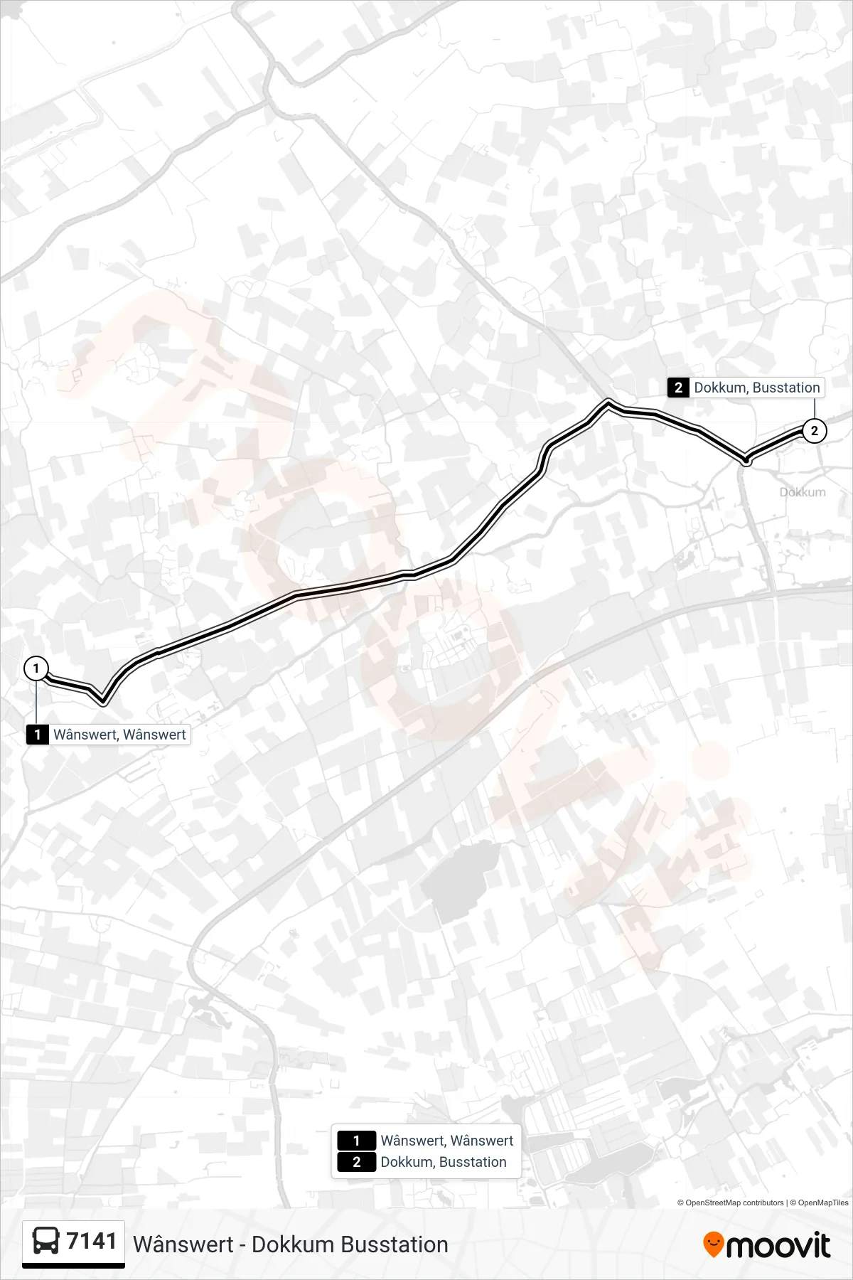 Lijn 7141 (bus, Dokkum): route en haltes op de kaart